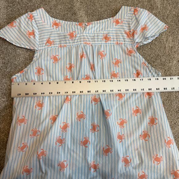 ModCloth XL crab striped back button lightweight blouse top TS 2715 - Picture 4 of 9